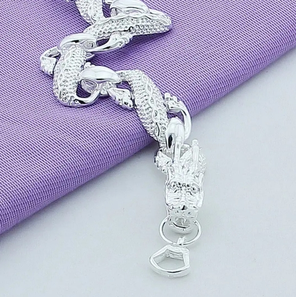 LAST ONE***925 SS Unisex Dragon Bracelet - Picture 5 of 7
